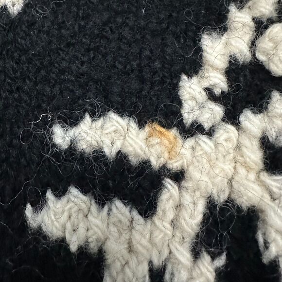 VTG Express Tricot Sweater Womens Medium Snowflake Pom Poms Chunky 90s Holiday - Picture 6 of 13